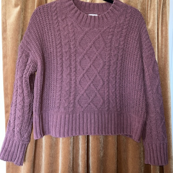 Hippie Rose Sweaters - Hippie Rose Junior Womens Cable Knit Sweater Purple